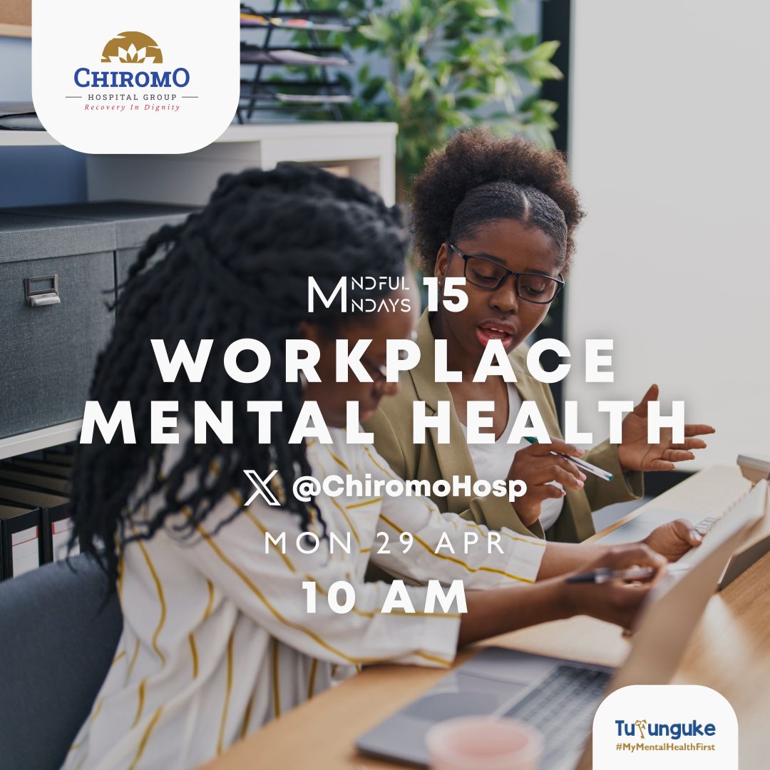 Top of the Morning and welcome back to the 15th #MindfulMondays X chat, Where we demistify Mental Health.

Topic today: Workplace mental Health.

On the panel we have: <a href="/njambi_gacheru/">Psychologist Magdaline Njambi</a> <a href="/w_mwangi19/">⭐Wanjiru Mwangi ⭐</a> <a href="/KagayaTracy/">Tracy Kagaya</a> <a href="/CarolsammyG/">CarolsammyG</a> <a href="/khannafisa07/">nafisa khan</a> <a href="/tikiglad/">tecla karimi</a> 

Let's Go!

#mentalhealth #work