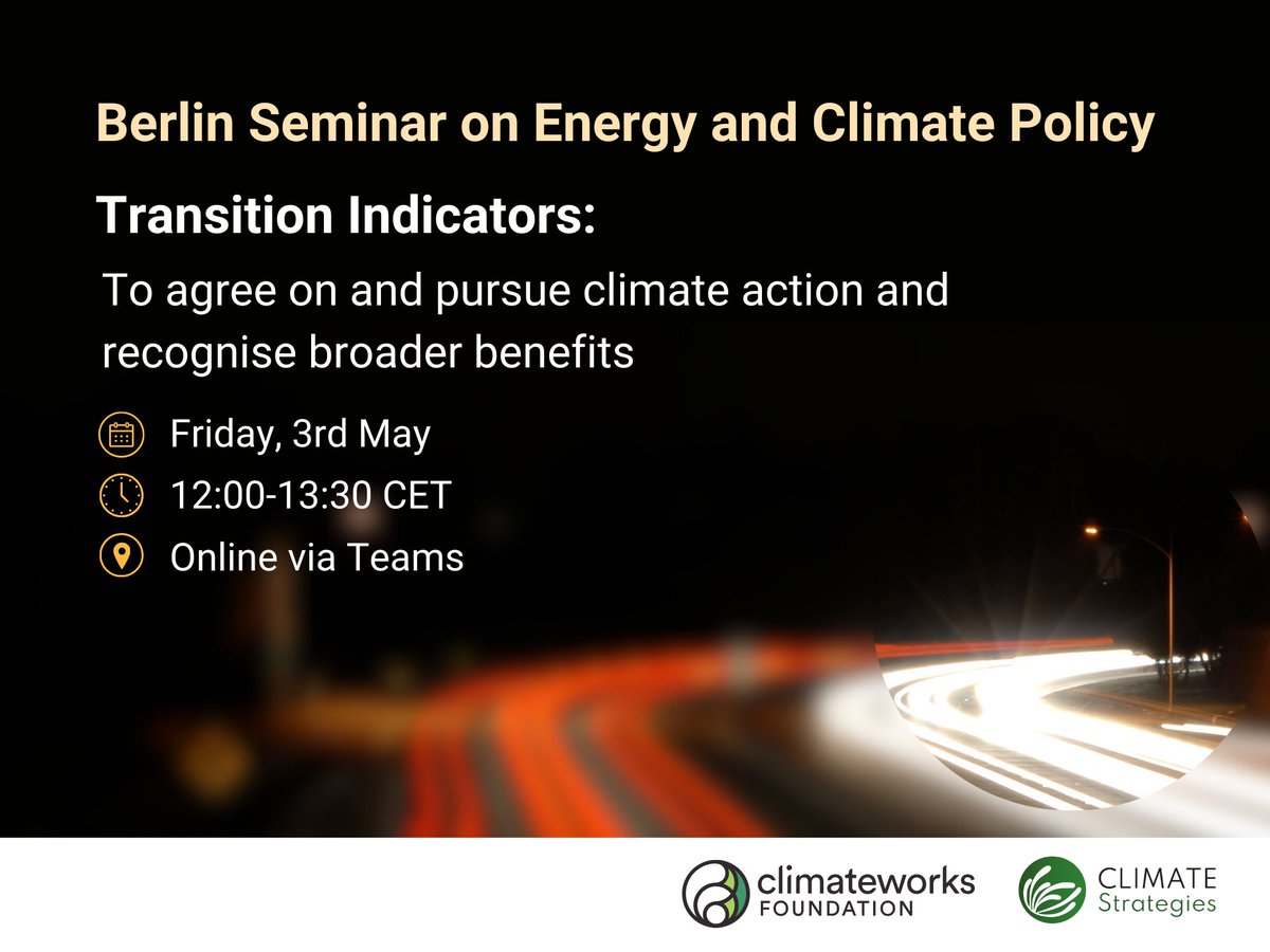 Have you registered for this upcoming event?📣 Transition indicators are essential metrics for tracking progress towards #NetZero goals. Explore how they can play a role in driving ambitious #climate action.🌍 Find out more and register now:👇diw.de/en/diw_01.c.90…