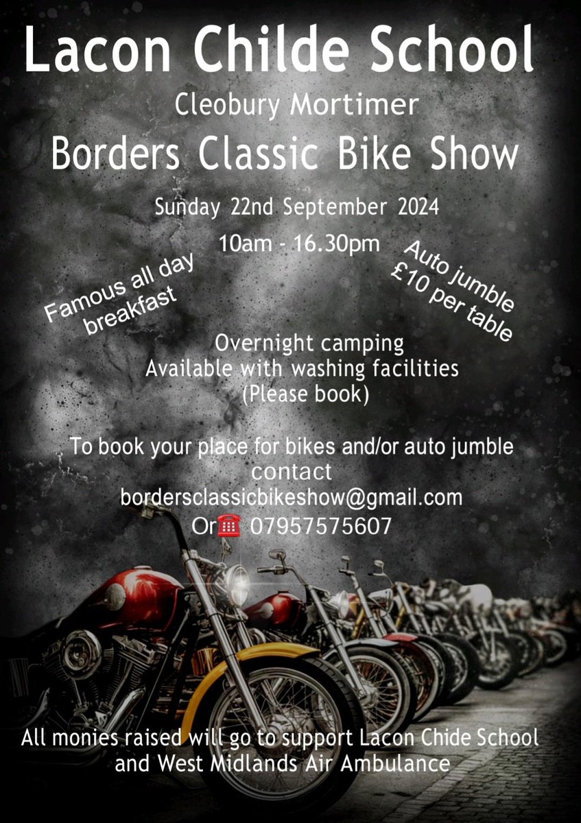 Great local bikeshow this September, for a very good cause. Please RT.
