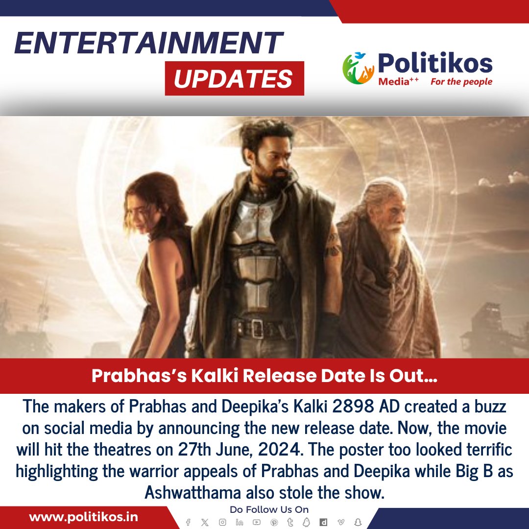 Prabhas’s Kalki Release Date Is Out…
#Politikos
#Politikosentertainment
#Prabhas
#Kalki
#MovieRelease
#ReleaseDate
#ComingSoon
#FilmUpdate
#ExcitingTimes
#CinemaRelease
#FilmIndustry