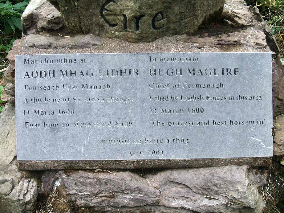 #Otd 2001: The monument to Aodh Mag Uidhir/Hugh Maguire unveiled in #Inniscarra #Cork. Some think that if this Ulsterman hadn't been killed, the Battle of Kinsale would have gone differently, as he was a great strategist! Thus changing European history! ⚔️ dib.ie/biography/magu…