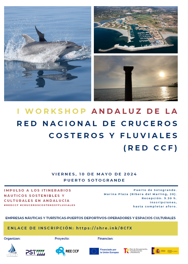 🐳👏 El CMMA y @puertosotogrand lanzan el I Workshop andaluz de la Red Nacional de #CrucerosCosterosFluviales. El 10 de mayo, en Puerto Sotogrande. 9.30 h. Inscripciones: shre.ink/8CfX

🚩 Todos los detalles: acortar.link/U5vIME.

#economiaazul