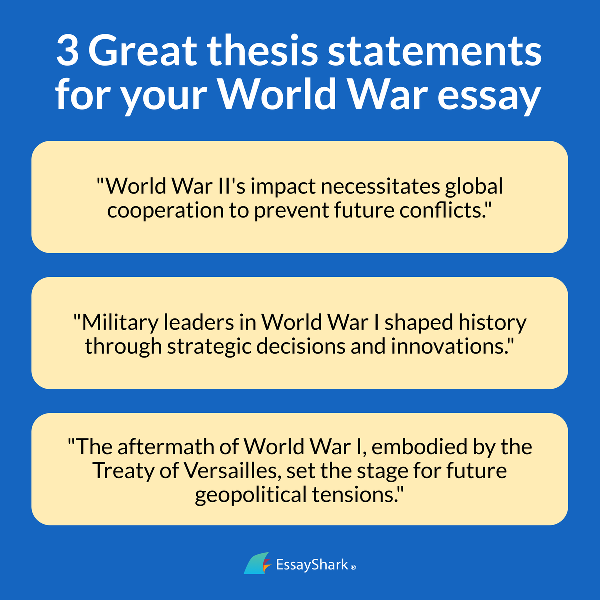 3 great thesis statements for your World War essay
#essaypay #student #AcademicTwitter #academicWriting #WritingCommmunity