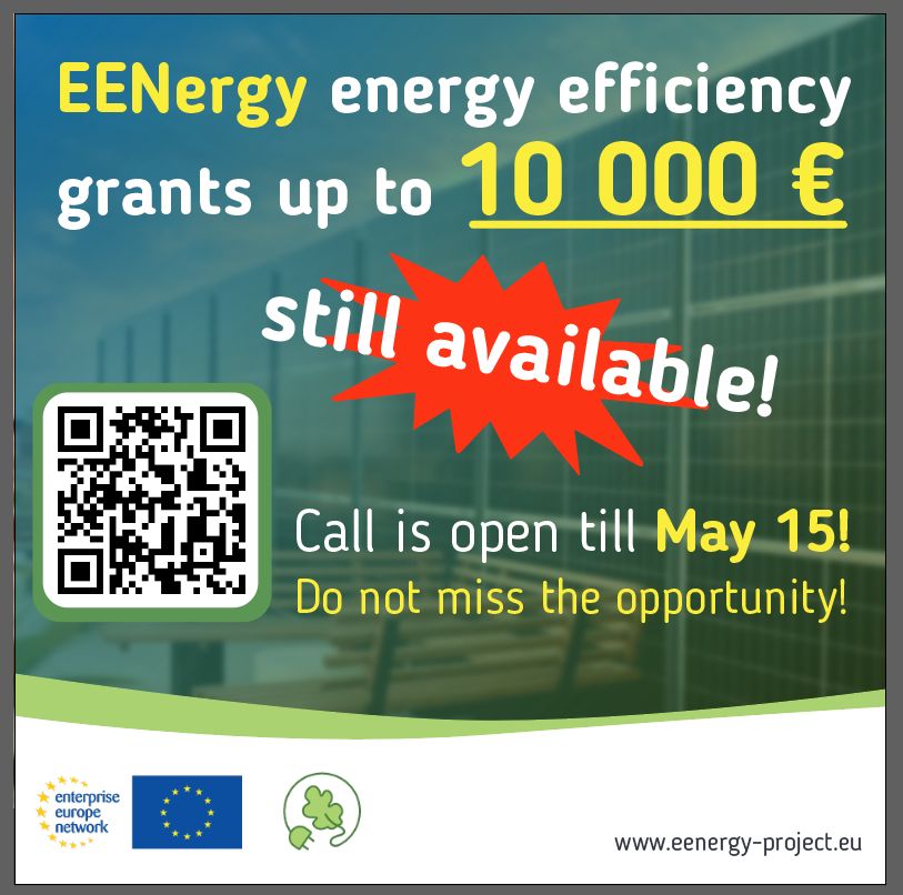 Fino a 10.000€ per la tua PMI! ⏰ ⏰ ⏰ Candidati entro il 15 maggio! 🔗 shorturl.at/chL03 #EENergy #Bando #Finanziamenti #EfficienzaEnergetica #PMI #eencanhelp #eenergy #sustainability