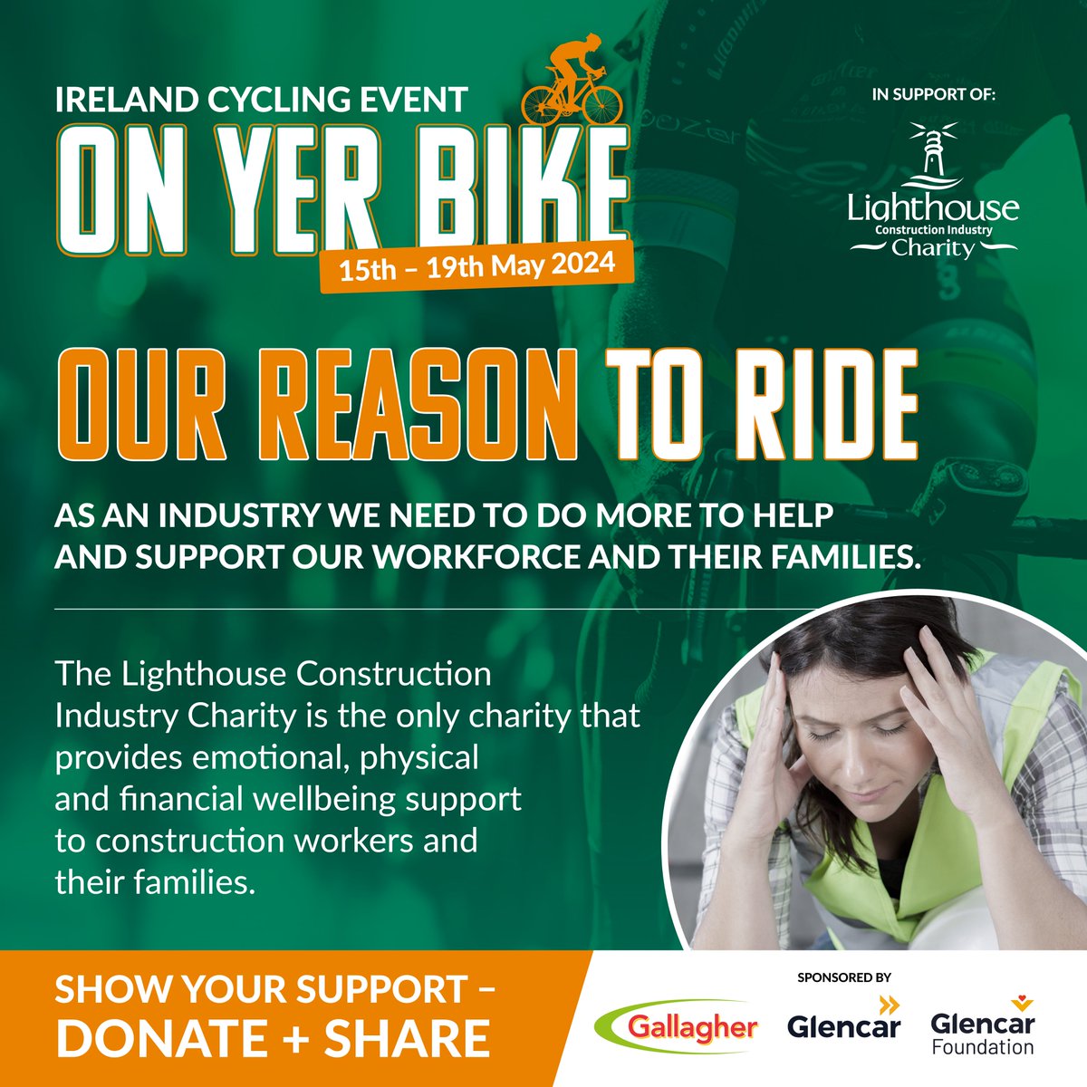 Support our cyclists in the On Yer Bike challenge, raising £200,000 for The Lighthouse Club! Every pound makes a difference. Join us in backing them! bit.ly/GallagherOYB  #cyclechallenge #lighthouseclub #GallagherGroup #charitycycle