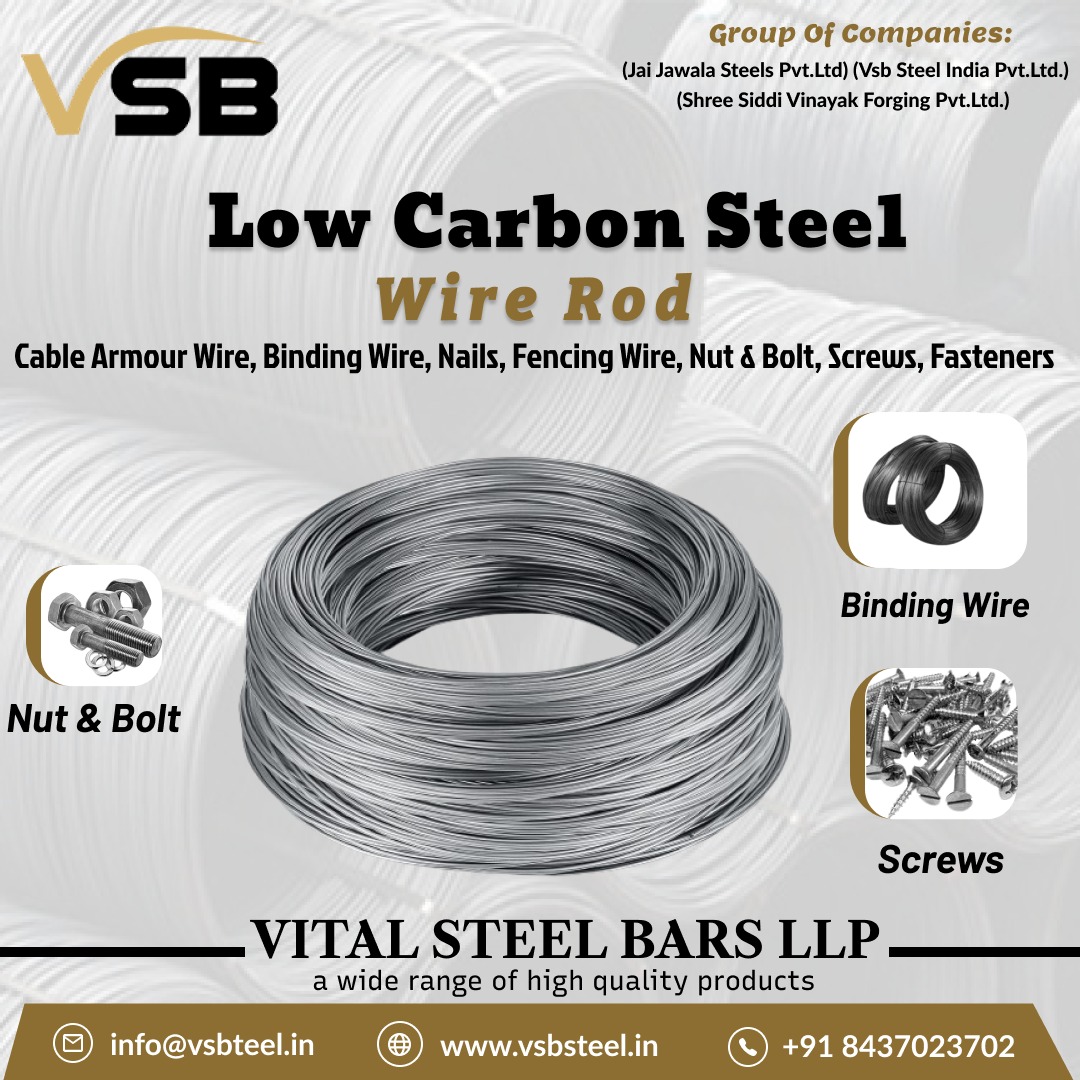 Our wire rods through the latest direct hot charging technique, via our concast facility. We produce low carbon medium carbon, high carbon, cold heading quality.

👉🏿👉🏿: vsbsteel.in

#steelproducts #metalindustry #steelbars #carbon #wire #rods #wirerods #steel