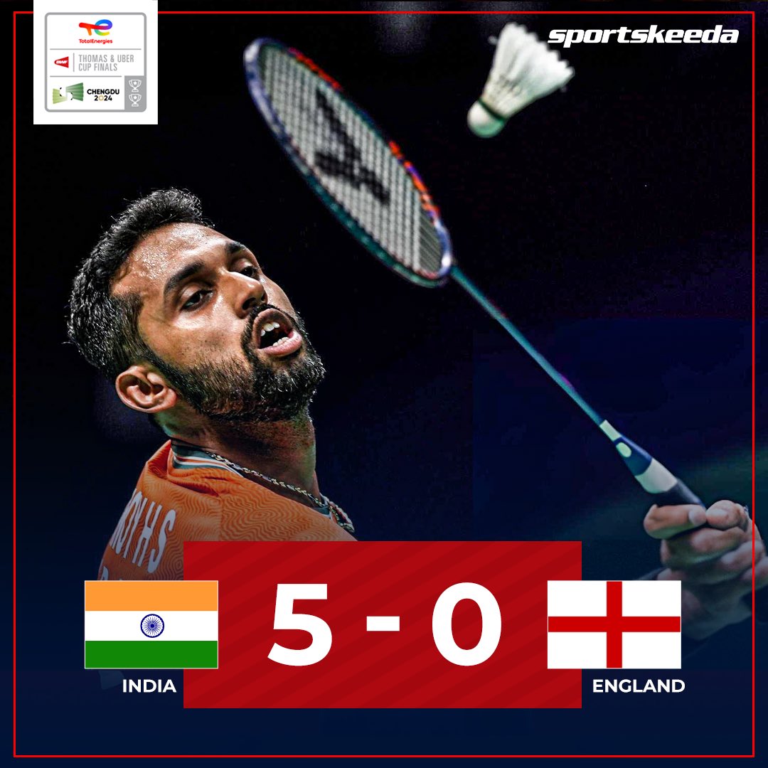 India thrash England 5-0 in the Thomas Cup group stage and qualify for quarter-finals!🇮🇳💙

#Badminton #SKIndianSports #ThomasCup2024