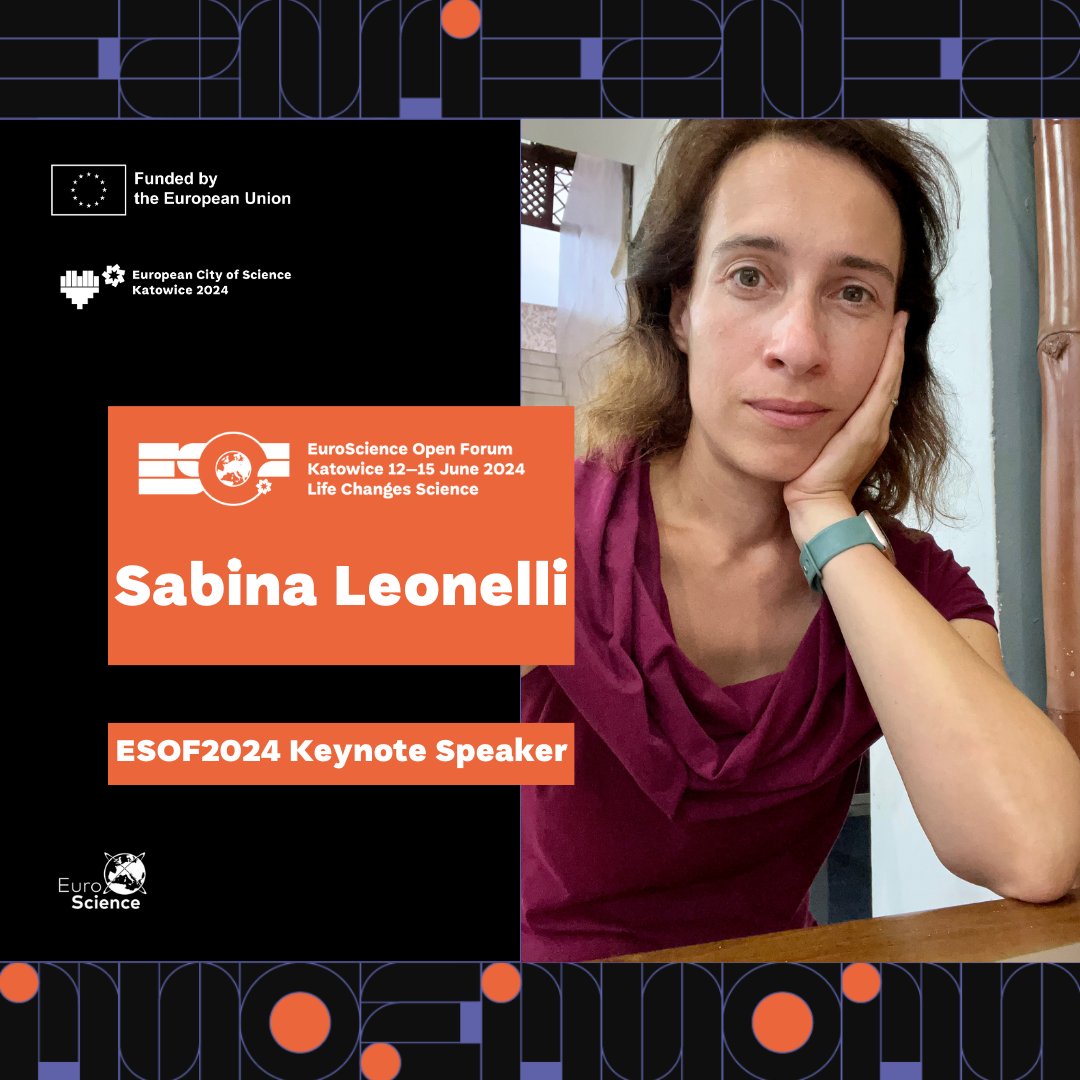 🌟 Our next keynote speaker is Sabina Leonelli, Professor of Philosophy and History of Science at the University of Exeter and the 2024 Kluge Chair in Technology and Society at the USA Library of Congress. Learn more 👉 esof.eu/sabina-leonelli