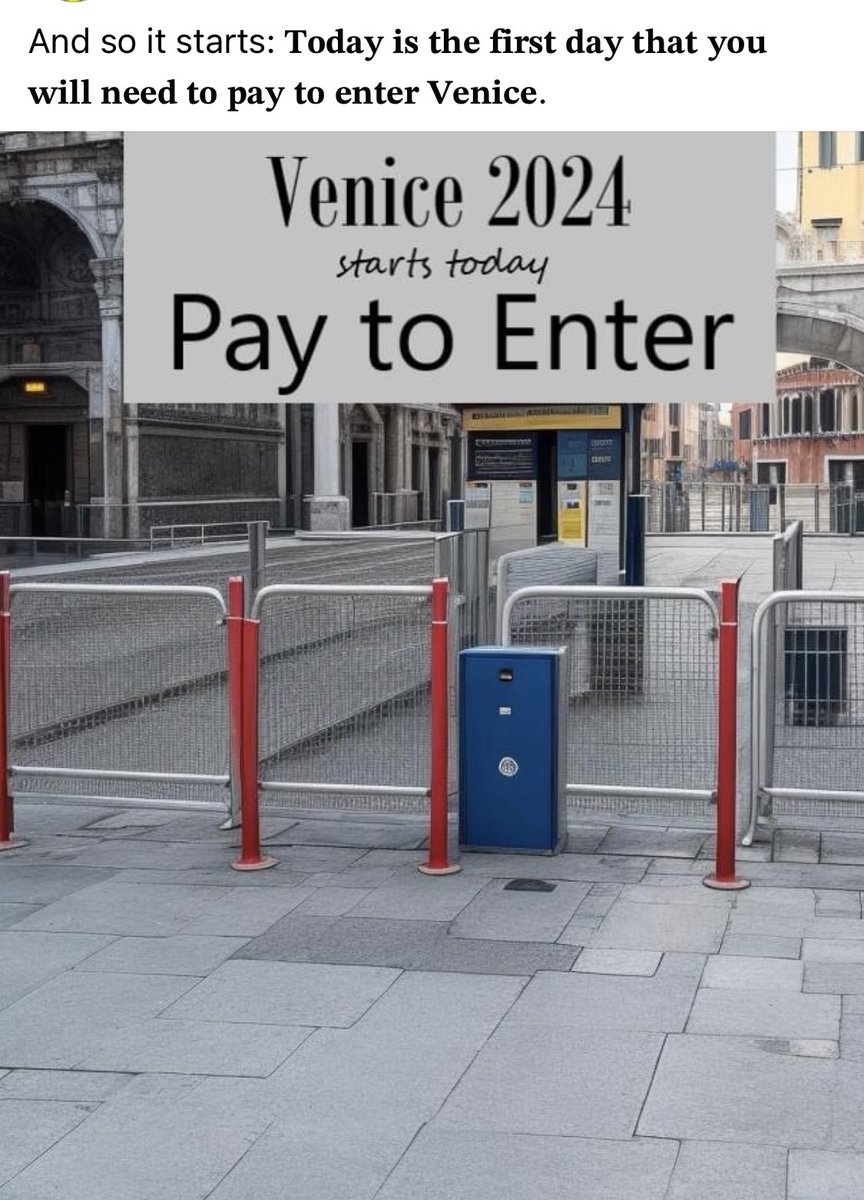 €5 for tourists to enter Venice until July as part of a trial run.