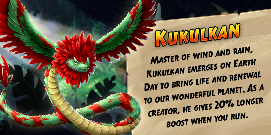 Have you completed the Plant a Tree Run Global Challenge and unlocked the Pet: Kukulkan? 🐍✨ #Templerun #petsoftemplerun