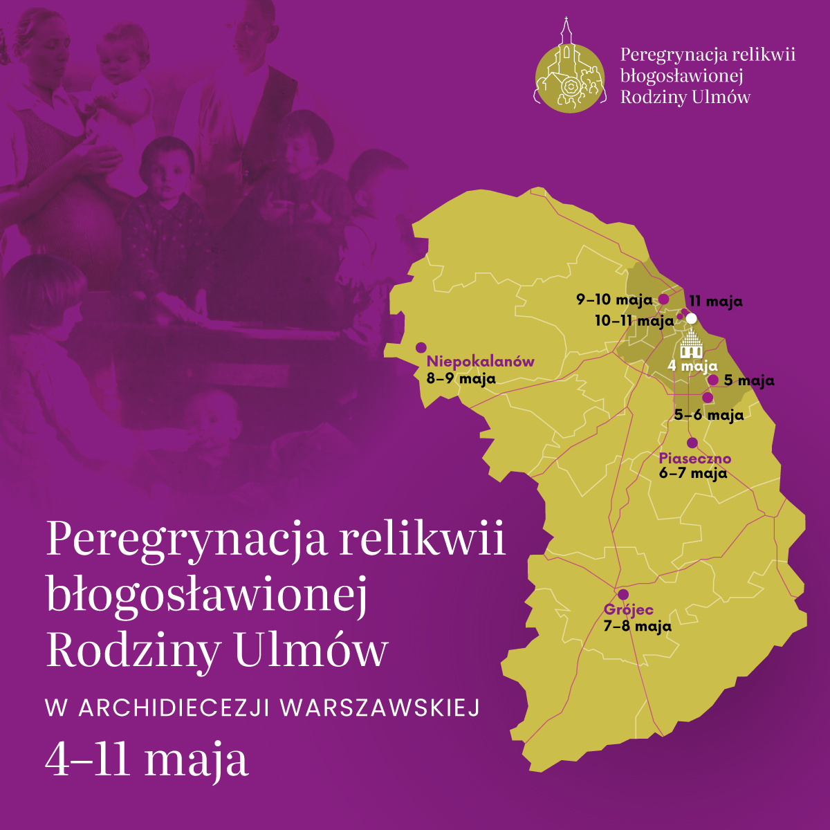 Już w sobotę rozpocznie się peregrynacja relikwii bł. Rodziny Ulmów w archidiecezji warszawskiej. 👉pierwszym kościołem będzie archikatedra warszawska 👉szczegółowy program: archwwa.pl/aktualnosci/pe…