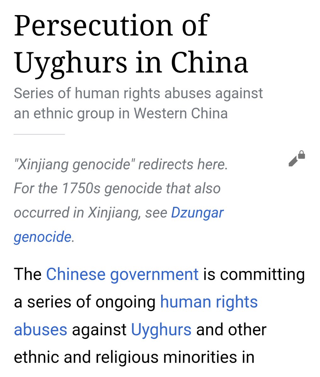 ICYMI: The Wikipedia page was entitled 'Uyghur Genocide' for years, and numerous attempts to change it were shut down. Then, just as Israel started committing actual genocide in Gaza (again), they quietly changed the title and removed the Genocide part. Surely a coincidence.