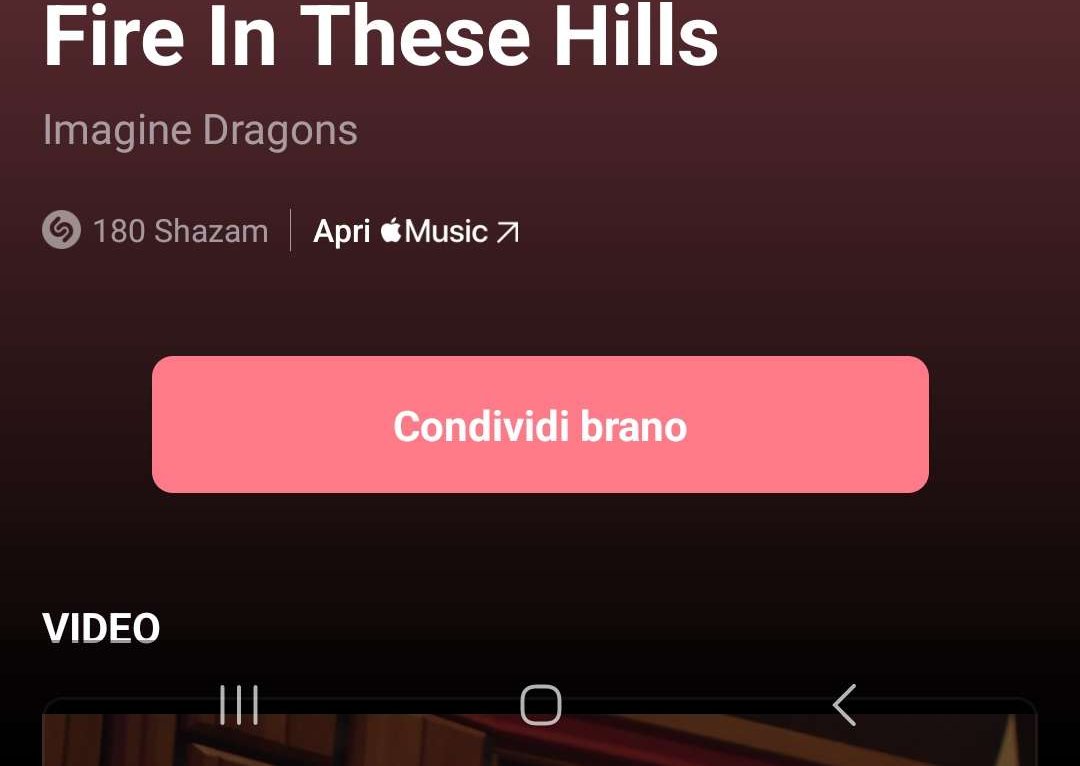 Fire in These Hills now shows up on Shazam