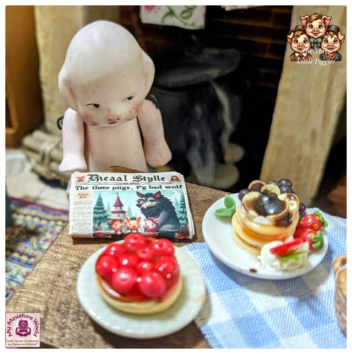 As the Three Little Piggies Project comes to an end, they make headlines in their own fable world. Keep tuned to see the complete finished project. 

#dollshouse #miniatures #miniaturist #pigs #threelittlepigs #fable #headlines #goodmorning #picoftheday #photooftheday