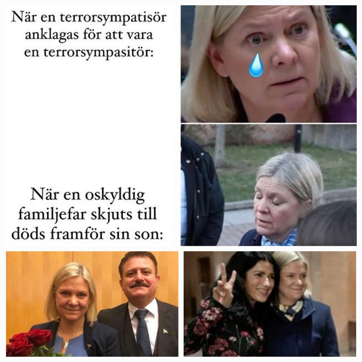 Hyllning till Magdalena Andersson. 
Förslag: Dela varje dag fram till valet 2026 oavsett hur var och när.