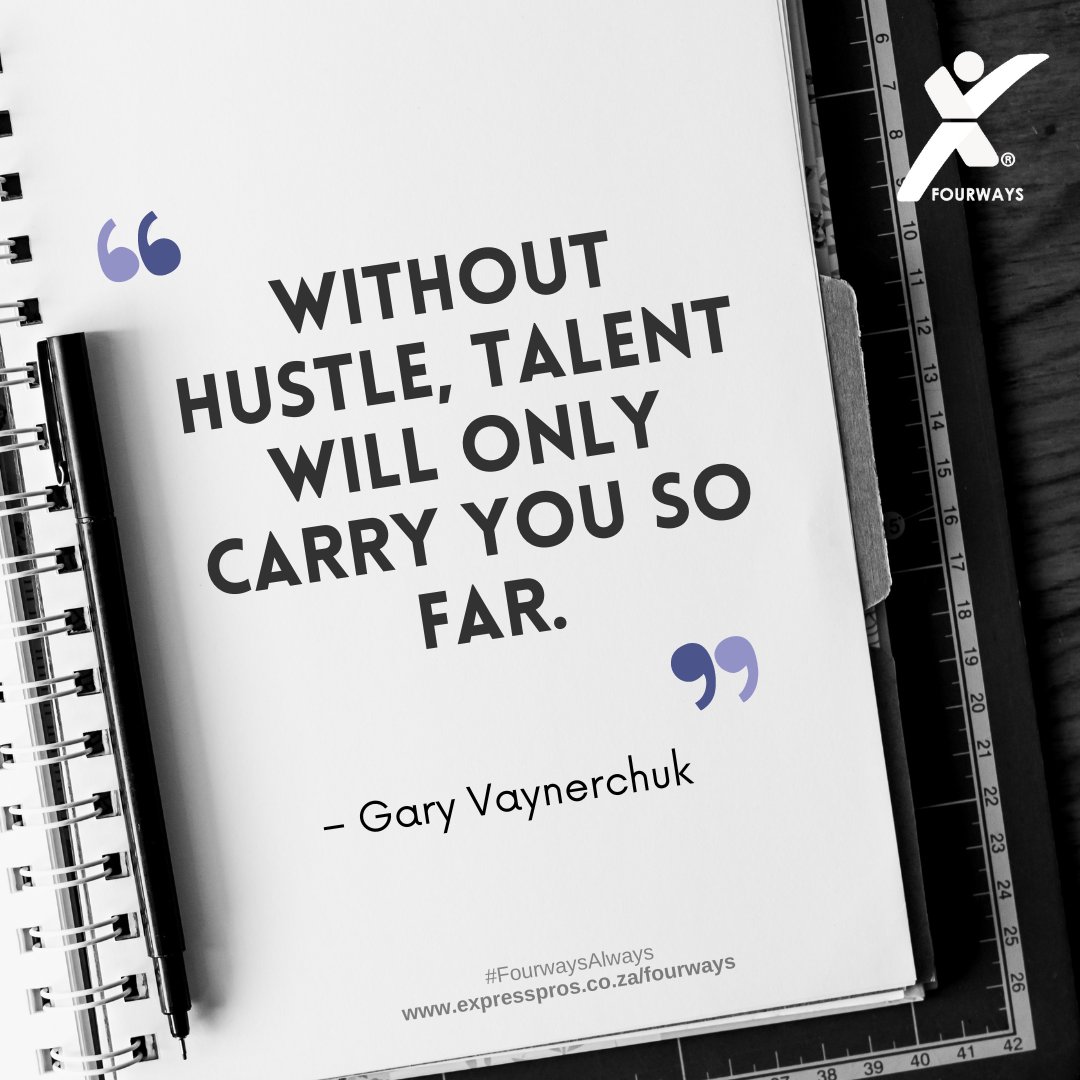 'Without hustle, talent will only carry you so far.' -Gary Vaynerchuk 🚀

#MondayMotivation #staffingagency #staffingsolutions #ExpressProsFourways #FourwaysAlways #StaffingExperts #PuttingAMillionPeopleToWork