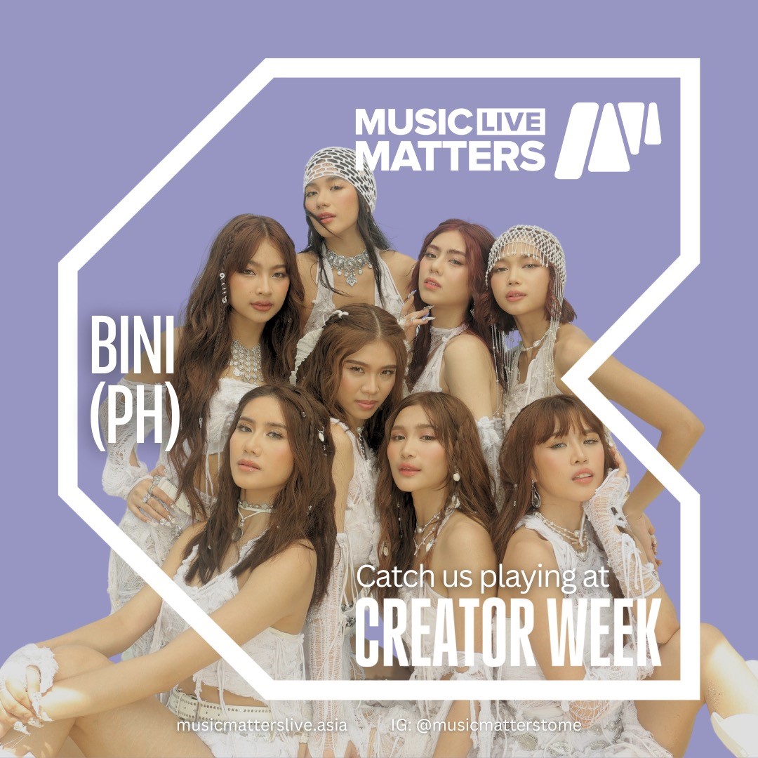 Catch @BINI_ph and more than 50 other rising stars at Music Matters Live 2024, from 8-11 May at Singapore’s CQ @ Clarke Quay.

Who will you discover? 🌏🎙️

#CW24 #CreatorWeek #MMLive24 #playlearncreateconnect