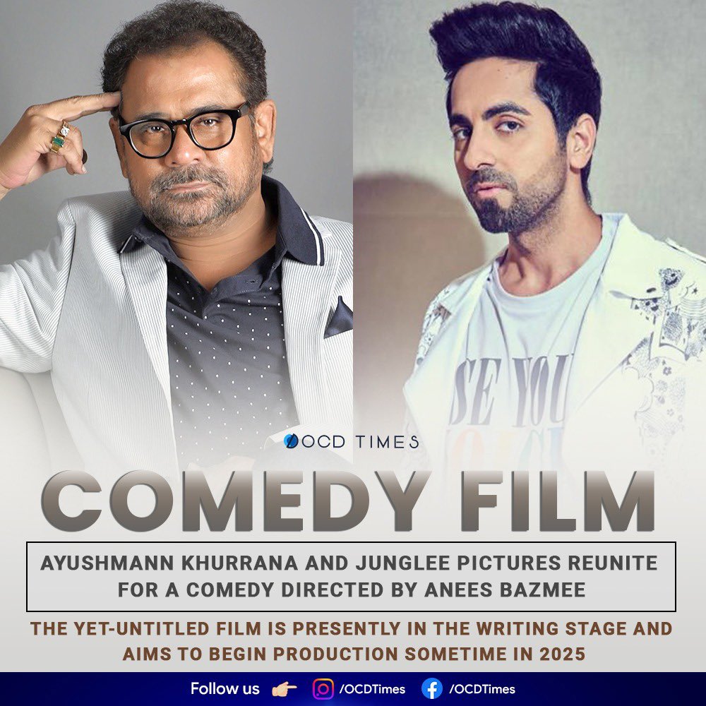 Anees Bazmee has become quite a busy director with back to back projects - #BhoolBhulaiyaa3, #NoEntry2, and now this. 
.
#OCDTimes #AyushmannKhurrana #AneesBazmee #JungleePictures