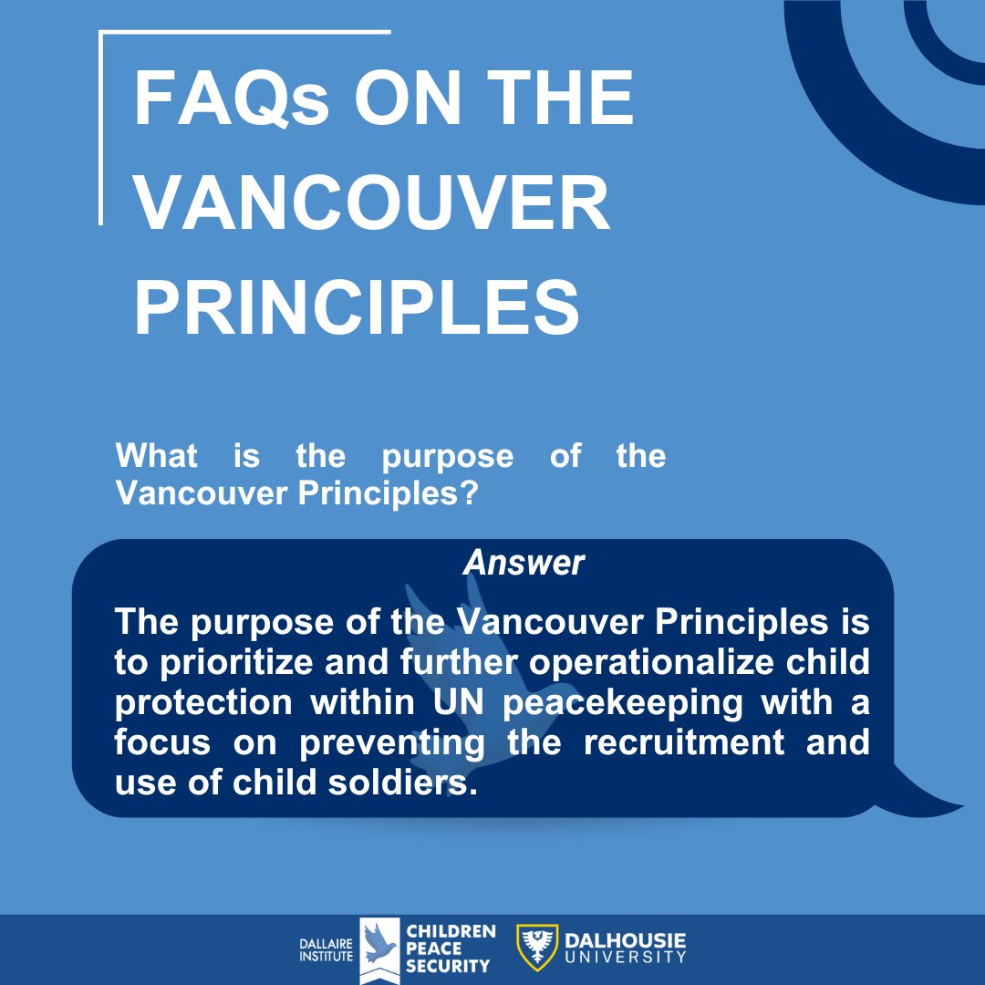 It is #Monday and we are learning together!

Question #3 of the FAQs on the Vancouver Principles on Peacekeeping and the Prevention of the Recruitment and Use of Child Soldiers. 

More details on the #VancouverPrinciples: bit.ly/3TPNnKn

What's your question?