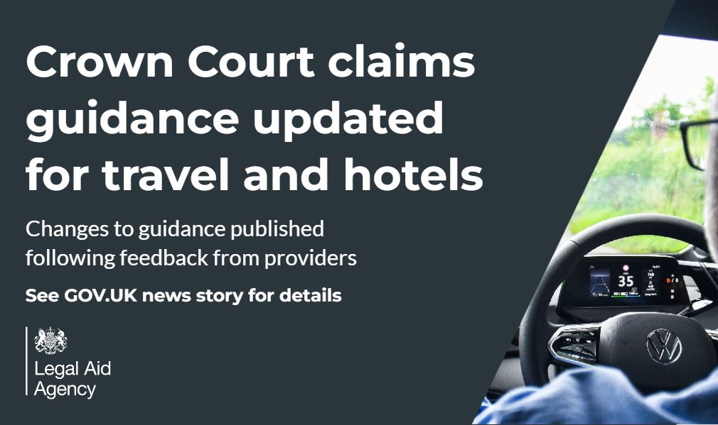 Providers now have more detailed guidance on how to make accommodation and mileage claims for Crown Court work.

👇
ow.ly/oUmr50QgIBI

#Lawfirms
#Lawyers
#Legalaid