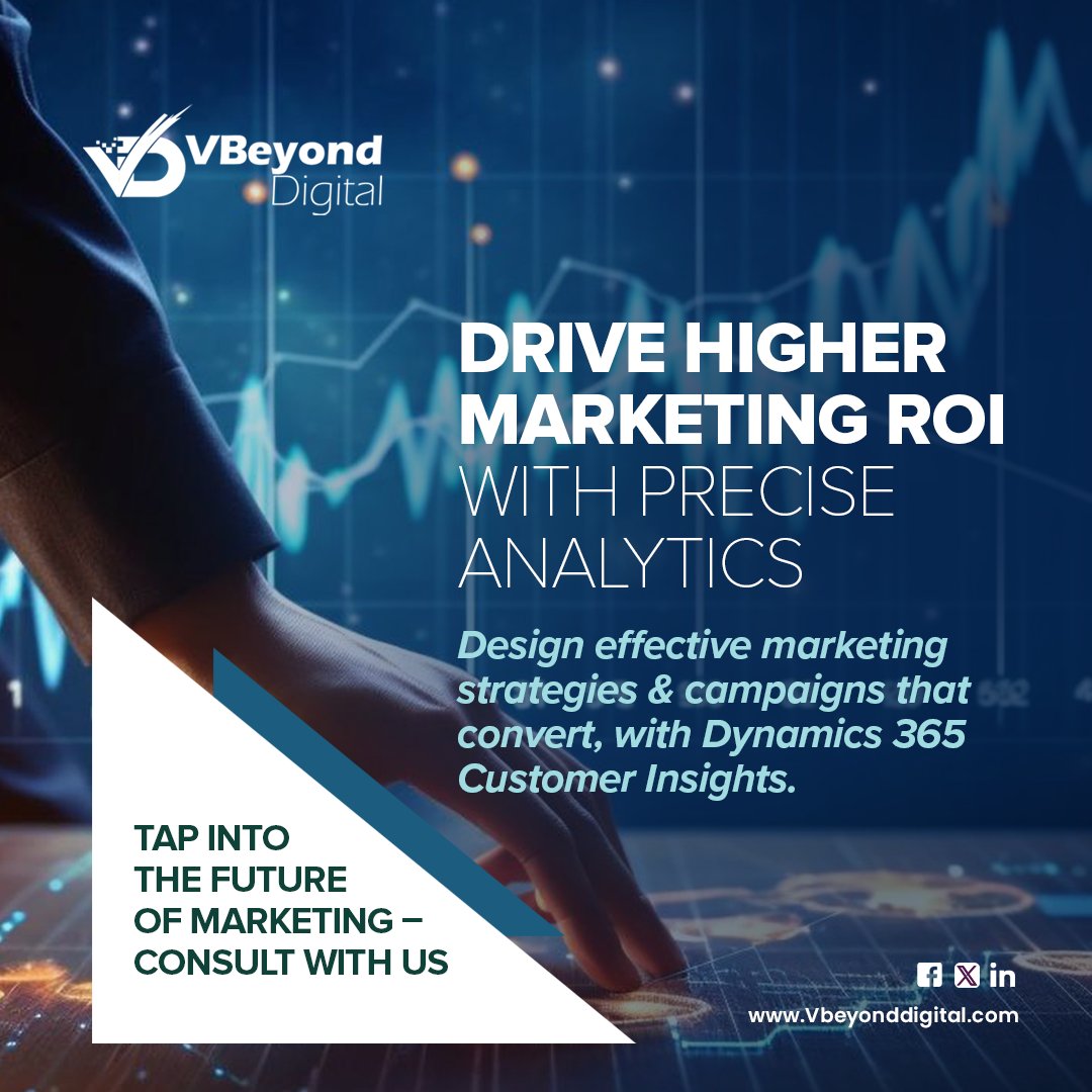 From analytics to action - boost ROI with Dynamics 365 Customer Insights. Make smarter marketing decisions that drive revenues. ​

Read more: tinyurl.com/3fb9j3wt​

#MarketingROI #Dynamics365 #vbeyondDigital