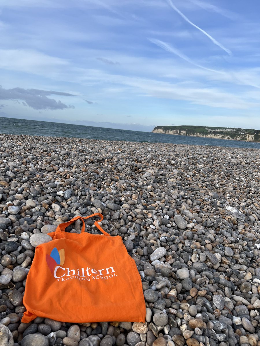 A very different view for the team this morning. Great to be in Seaton to visit @SouthWestIFT with colleagues from @HISP_TSHub. #ChilternToteBagTravels