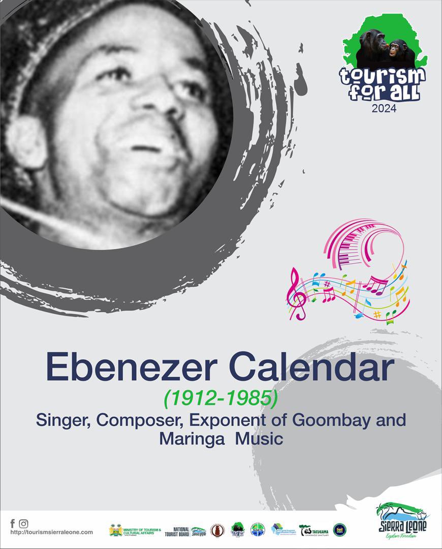 Ebenezer Calendar formed the music group, Ebenezer Calendar & His Maringa Band which was popular between the early to middle twentieth centuries.

#Tourismforall
#IAmSalone
#TourizmNaAllManBizness
#WorldBank
#Allowmeforenjoymesef
#ExploreFreedom
#SaloneBigPassWiAll