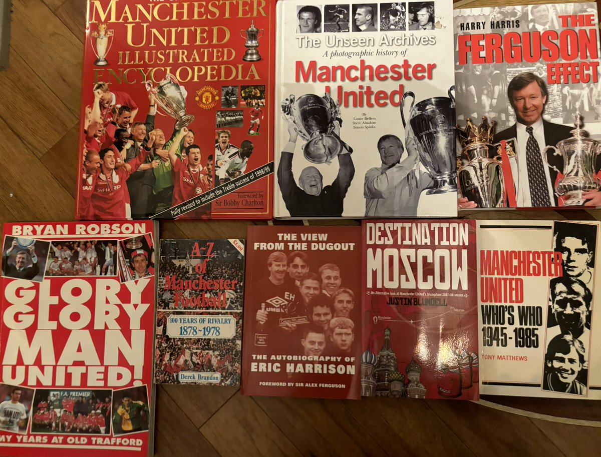 Manchester United Books. £1 each excluding postage cost.