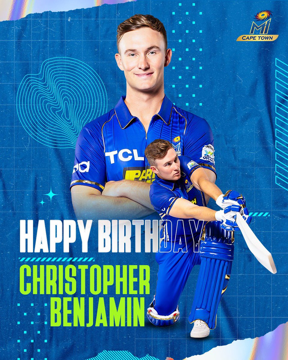 Powerhouse. Dynamite. Chris. A very happy birthday to our ‘keeper-batter, CB 🫶🎂 #OneFamily #MICapeTown