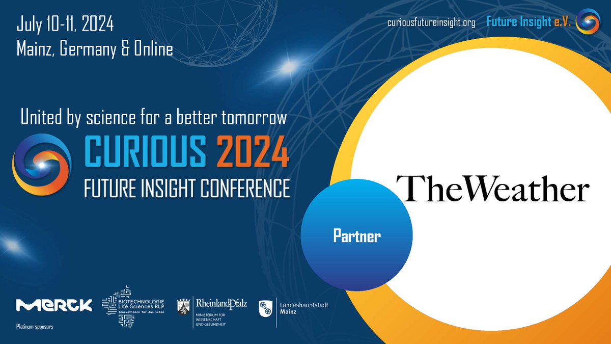 We are delighted to announce that the Weather is on board as one of our Partners for the #Curious2024 conference!

The Weather is the Curious2024 – Future Insight conference’s proud partner for web design and development.