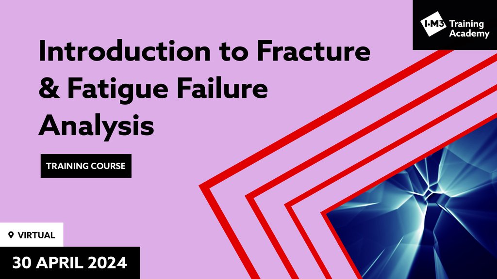 We look forward to having Clayton Thomas conducting this one-day virtual course on Introducing Fracture & Fatigue Failure Analysis 🗓️30 April 2024 To register for the course, go to: iom3.org/careers-learni…