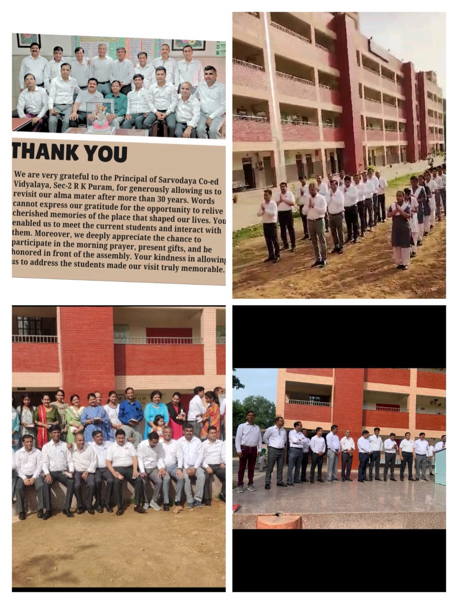 #Proudalumni of batch 1990 visited their Alma mater SCOED SSS R.k  Puram 1719013,n shared their wisdom with students.
Attended morning assembly n expressed gratitude to faculty.
@Dir_Education 
@PbpandeyB 
#Alumnimeet