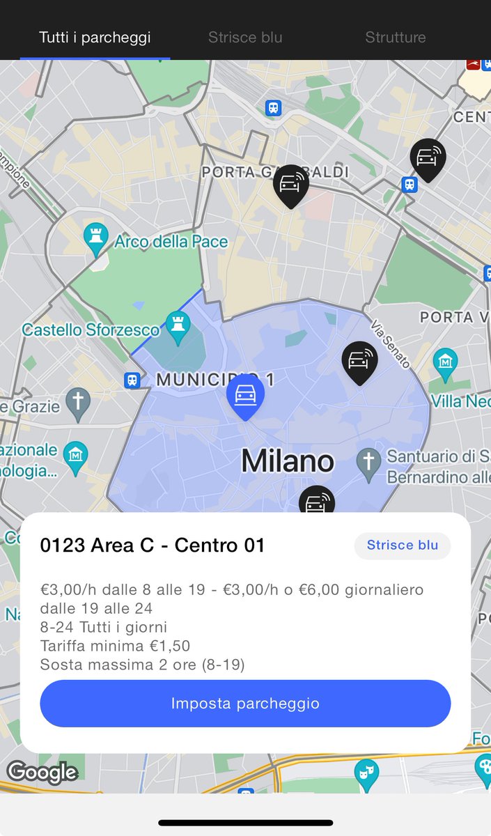 Mi sapete dire perché tra i servizi Unipol non sono citate le strisce blu (es Milano), quando aprendo l'app ho la possibilità di impostarlo? #unipolsai #telepass