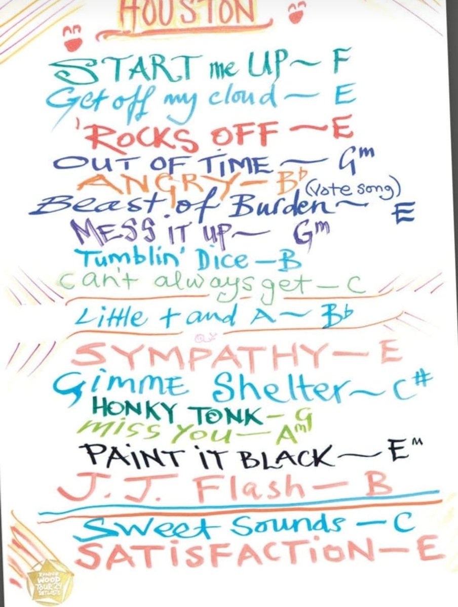 Setlist by @ronniewood

Rolling Stones in Houston 2024
🖌️🎨🖼️