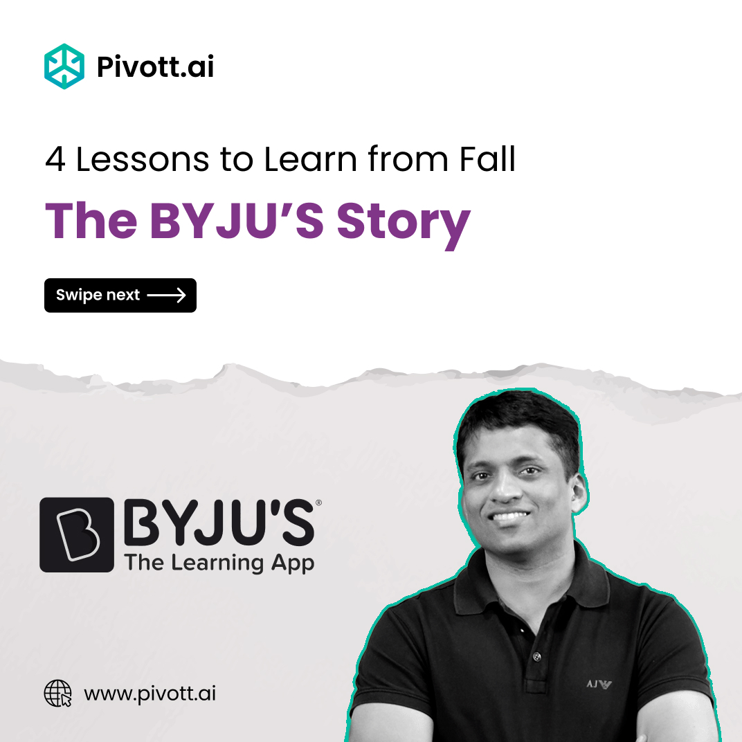 In the evolving landscape of startups, it’s not just about how high you can soar, but also about how well you can navigate through the challenges.

#byjusstory #pivott #Ai #CRM #salestool