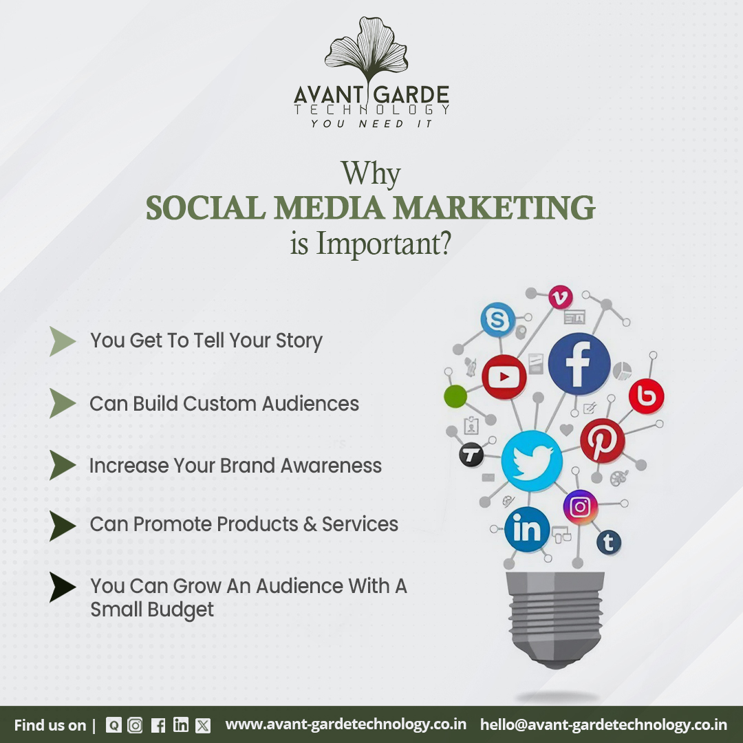 Social media marketing has evolved into a cornerstone of modern business strategies, especially with the integration of Avant Garde Technology.
For More Information: avant-gardetechnology.co.in
#socialmediamarketing #digitaltransformation #customerengagement #innovationinmarketing