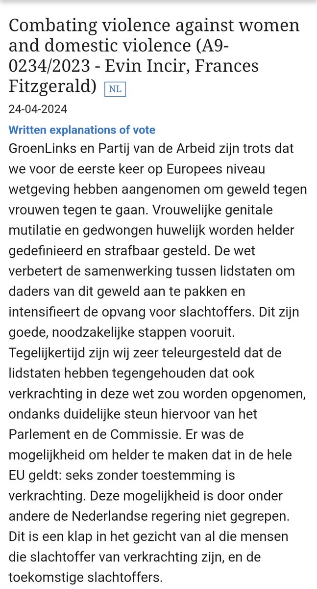 Dat het niet alleen over Groen gaat bij hem, blijkt uit het vechten voor vrouwenrechten door Bas, samen met de PvdA
#geweldtegenvrouwen