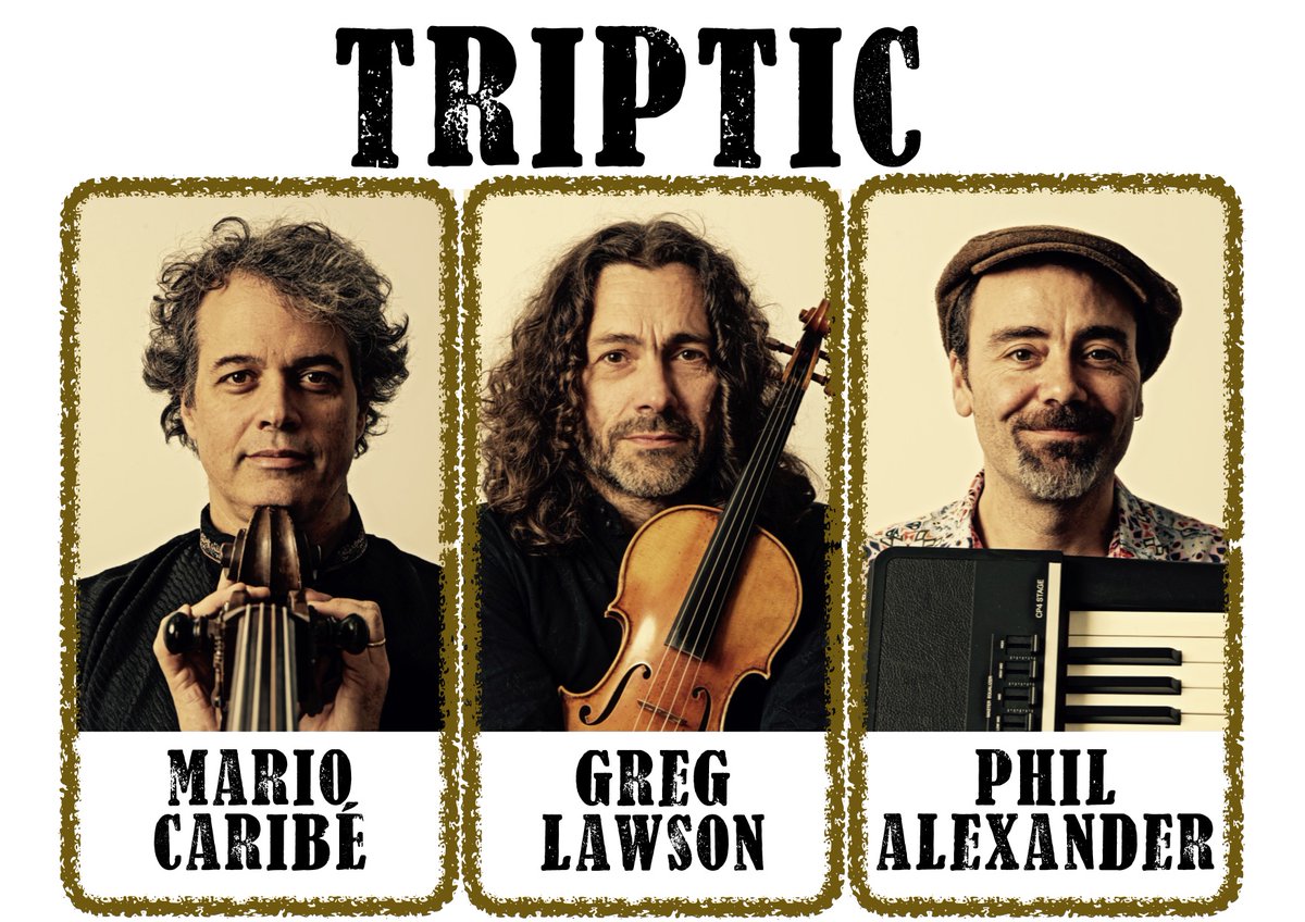 Triptic - Greg Lawson, Phil Alexander & Mario Caribé – come together in a new project celebrating world folk music. 🌍 What better Friday night really than one where dramatic tango meets joyful klezmer, wrapped up in irresistible jazz & latin grooves? 🎟️ bit.ly/3vYiQAQ