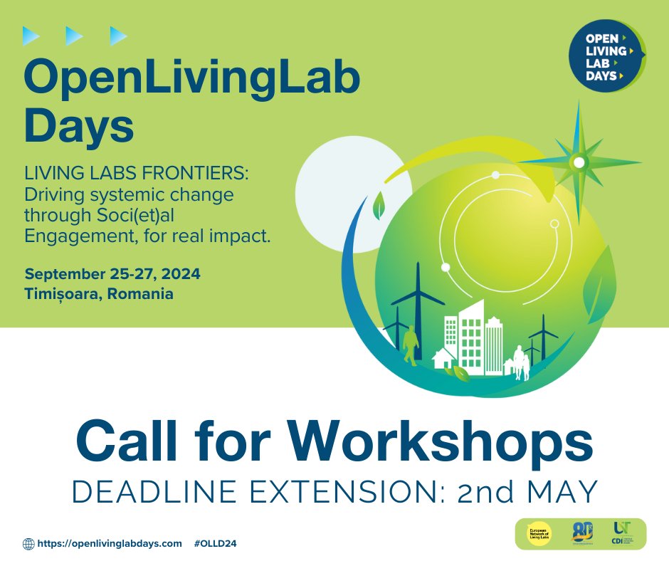 We're calling all innovators & living labbers to join forces in co-creating the #OLLD24! We're looking for our hands-on workshops, designed to fuel collaboration, spark creativity, and drive innovation. 💡 ⏰ The clock is ticking! Send us your proposal: bit.ly/43nD0QP