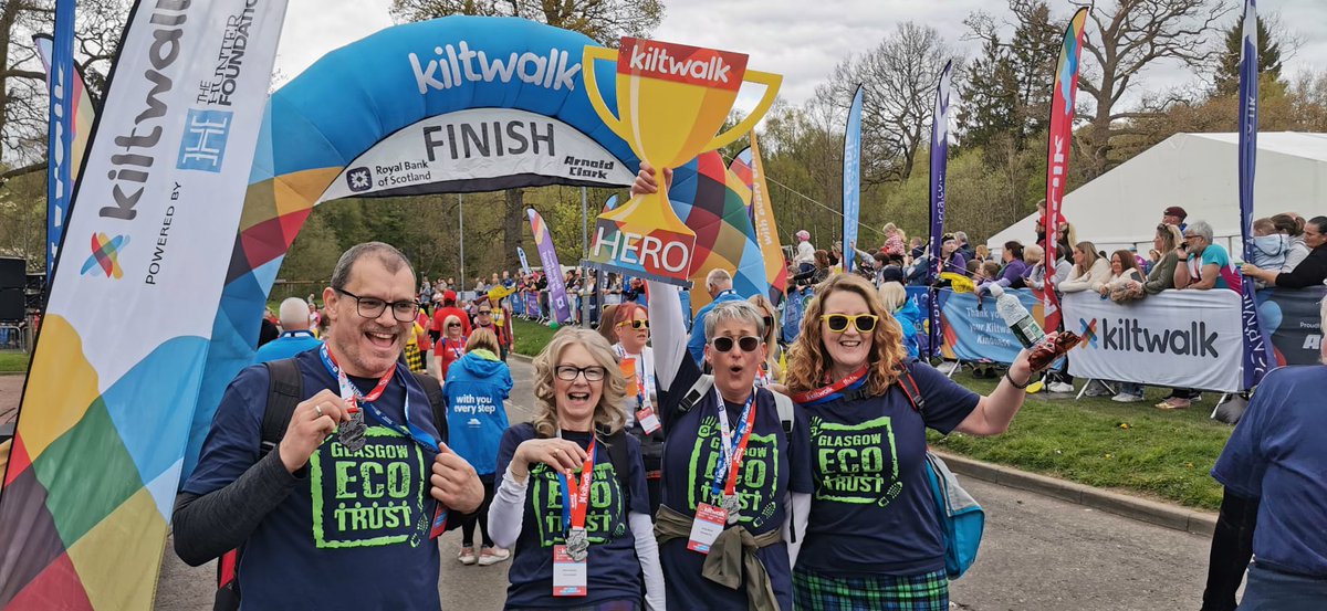 Wow @thekiltwalk #KiltwalkGlasgow what an amazing day! Huge thanks to Team Glasgow Eco Trust and @deilsonwheels and a massive thanks to everyone that has donated so far! 👏👏👏@ArnoldClark #KiltwalkKindness justgiving.com/campaign/glasg… #GoEcoGlasgow #PeoplePlacePlanet