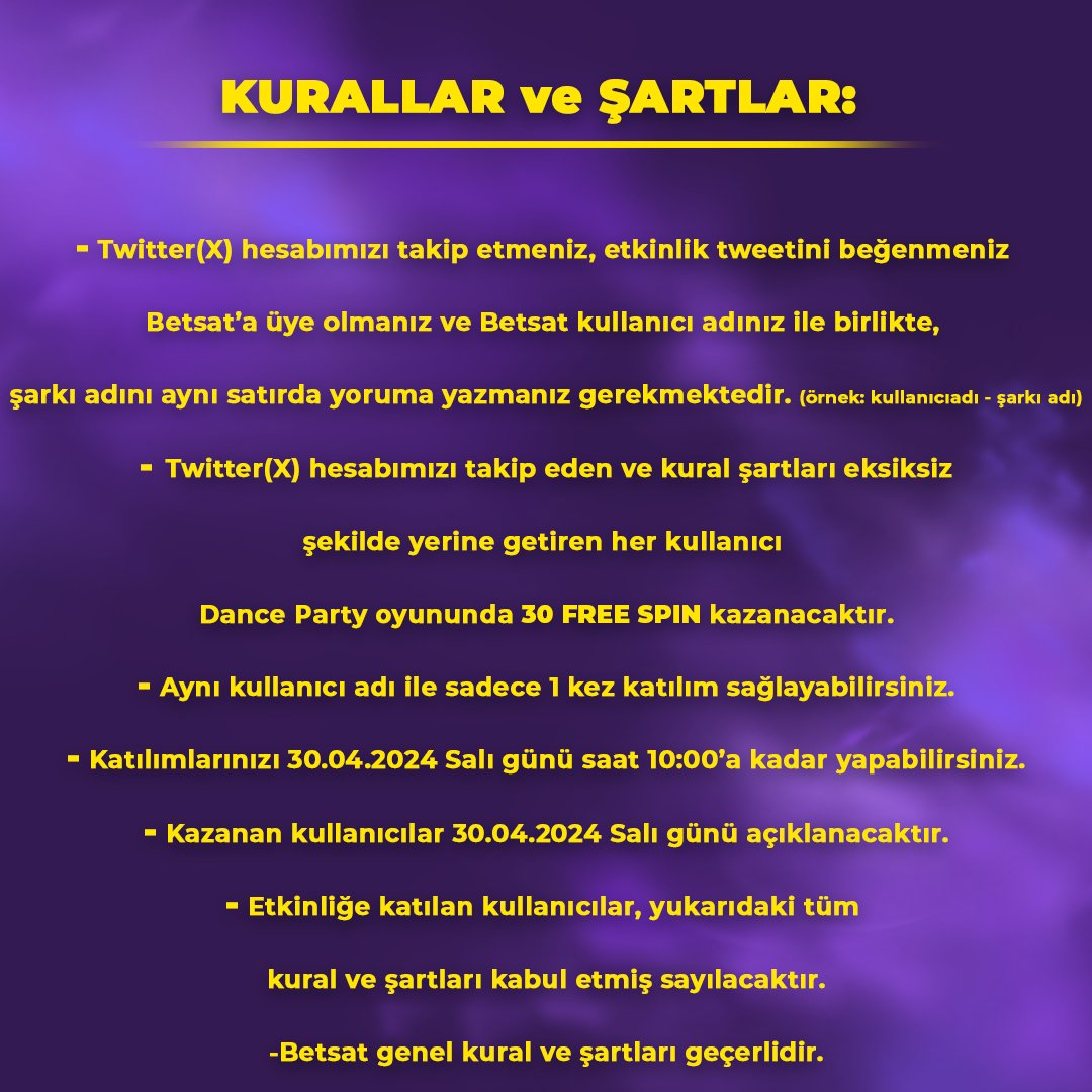 Kurallar ve şartlar