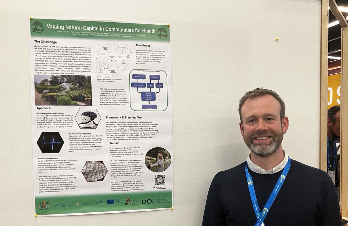 Delighted to present our VNiC-Health project at the European Geosciences Union (EGU) #EGU24 

Lots of interest in positive health, wellbeing, and their links to the natural environment. Also, lots of questions on our truly interdisciplinary project!  

#NaturalCapital #WeAreDCU
