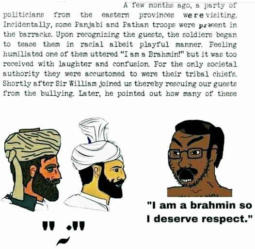 Brahmin with Punjabi Arain 
Brahmin with Punjabi Rajput 
Brahmin with Pashtun 

A reason Brahmins hate this region’s Muslims in particular more than others  is because they never respected Brahmins, the self styled “elite” of Hinduism 🕉️ , thus considered Hinduphobes by nature.