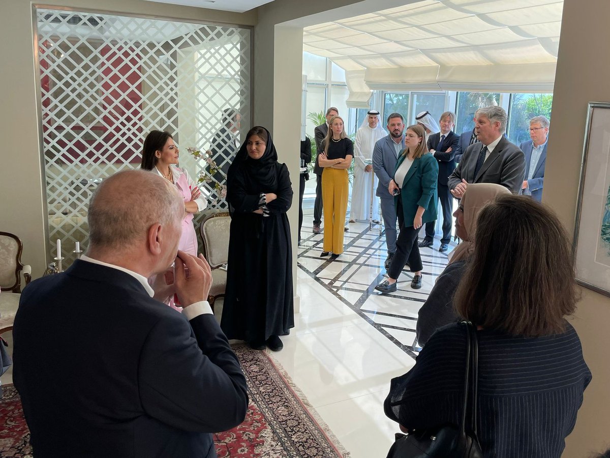 The delegation was warmly received by HE Alexander Schönfelder at the Ambassador's Residence in Abu Dhabi @GermanEmbUAE and engaged in fruitful discussions on bolstering #EconomicDiplomacy and enhancing #TradeRelations between Germany and the UAE. 🇩🇪🤝🇦🇪 #GermanyUAE