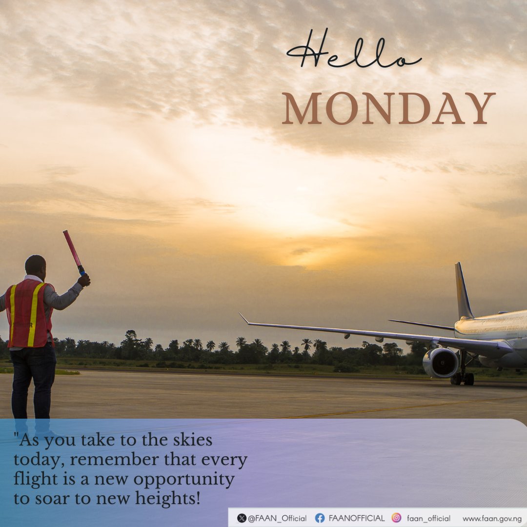 'As you take to the skies today, remember that every flight is a new opportunity to soar to new heights! #AirportMotivation #TravelInspiration #MondayMotivation