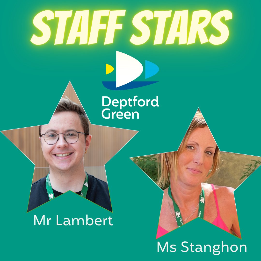 This week's staff nominated #DGStaffStars are #MrLambert and #MsStanghon 🌟🌟👋🏾Congratulations to both! #celebratingstaff #team #explore #dream #discover #deptford #lewisham