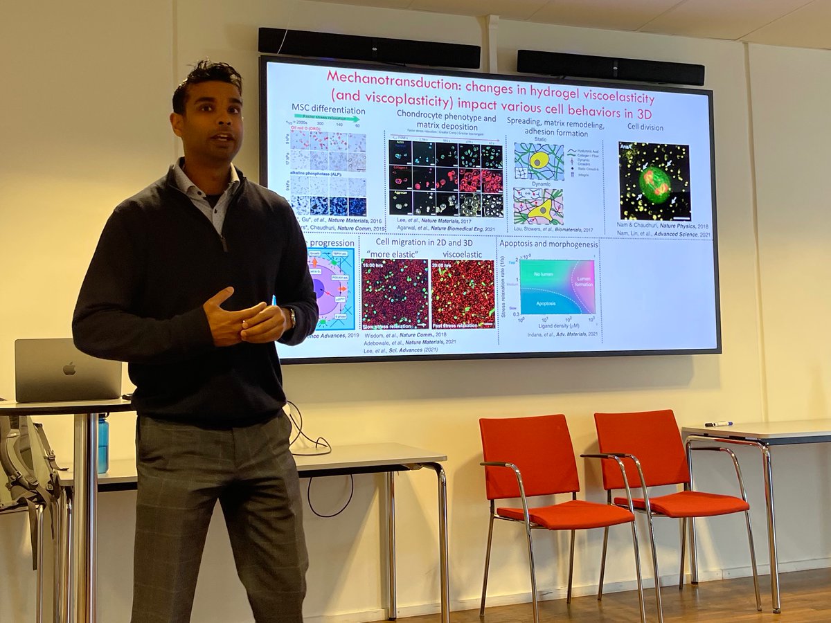 Thanks for visiting us at <a href="/UniStavanger/">Universitetet i Stavanger</a> 🇳🇴, Prof. Chaudhuri <a href="/Stanford/">Stanford University</a>. It was fantastic to learn more about your team's exciting work <a href="/theChaudhurilab/">the Chaudhuri lab</a> and gain insights into how #biomaterials can be used to decipher how cells interact with their #mechanical environment.