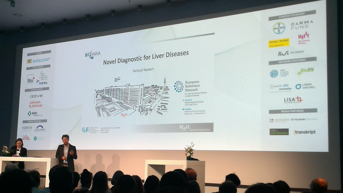 Starting the first presentation stream on #inflammation & #ImmuneResponse is Dr. Richard Taubert from @MHH_life with the topic of ”Novel Diagnostic for Liver Diseases”. Find out more about the #technology with poster A7. #BioVaria #diagnostics