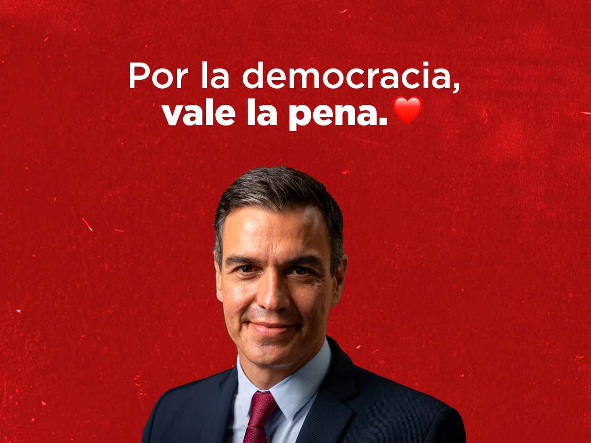 Presidente @sanchezcastejon

#PedroQuedate #PedroNoTeRindas #PedroNoTeVayas #YoConPedroSánchez #OrgulloSocialista #SiempreAdelante #Avancemos #derechosnoderechas #MereceLaPena #ValeLaPena #DefendamosLaDemocracia #PedroPresidente 🙏🏻🙏🏻🙏🏻🙏🏻🙏🏻🙏🏻🙏🏻🌹🌹🌹🌹🌹🌹🌹🌹