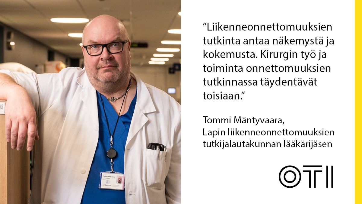 Kirurgi Tommi Mäntyvaara tutkii liikenneonnettomuuksia lääkärin näkökulmasta. Viiden vuoden aikana hän on ehtinyt olla tutkimassa kymmeniä onnettomuuksia. Lue Mäntyvaaran haastattelu sivuiltamme: lvk.fi/liikennevakuut… #liikenneturvallisuus